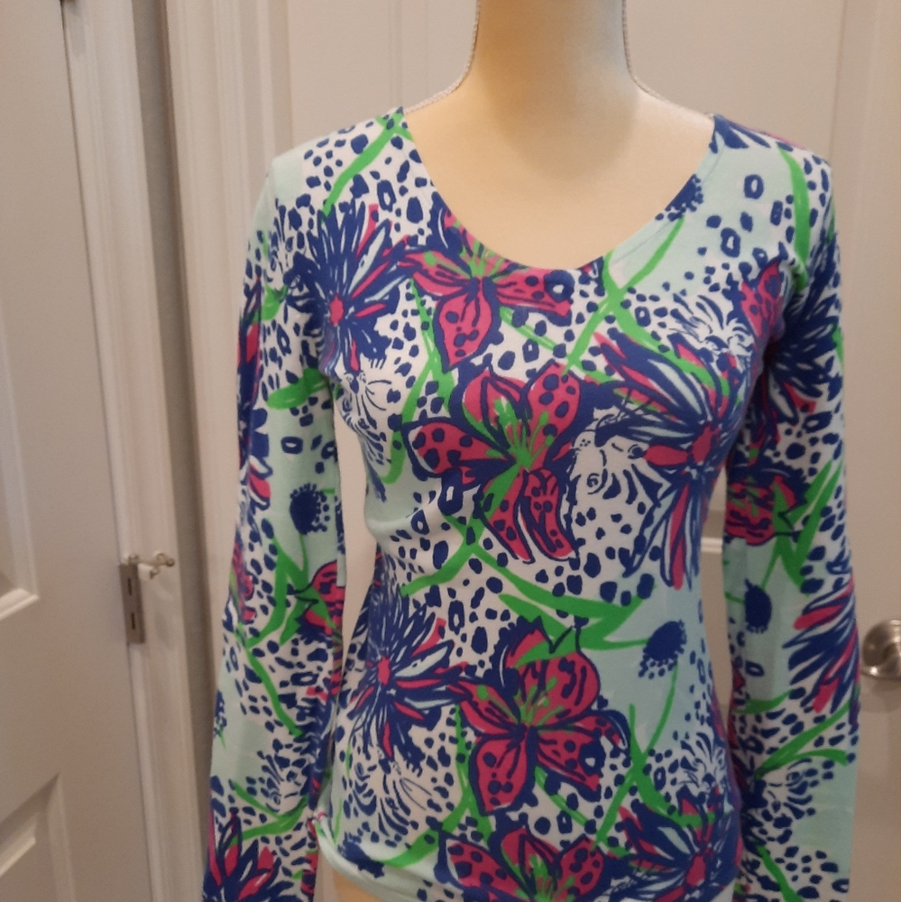 LILLY PULITZER EUC Vneck sweater SZ S
